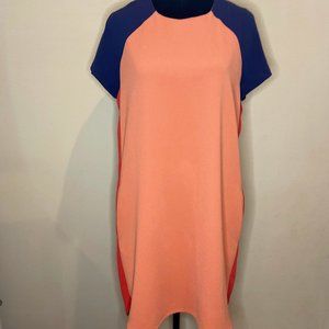 Banana Republic color block shift dress, coral/navy - SIZE 4 NEVER WORN